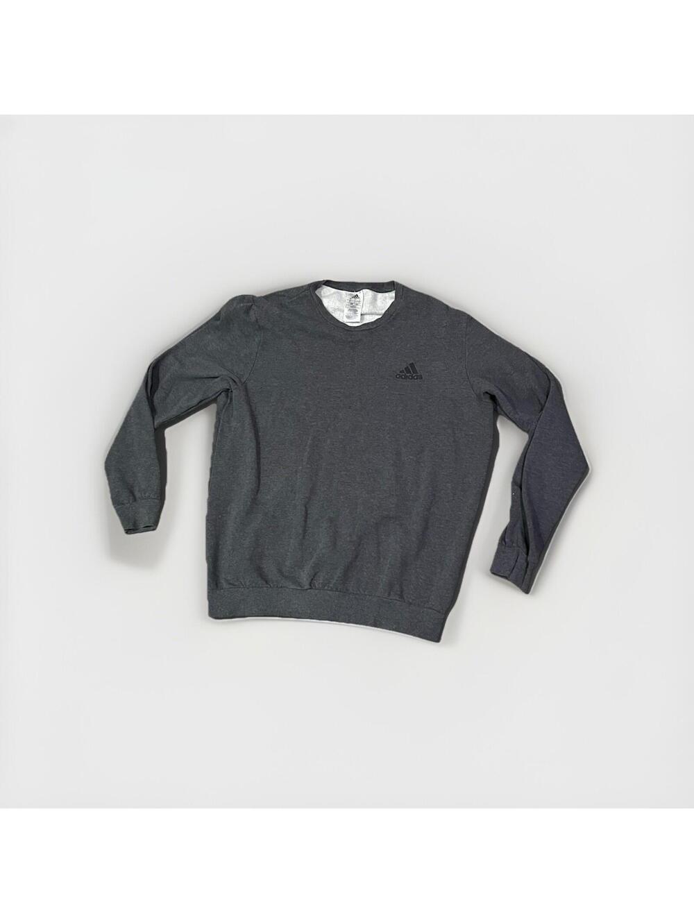 Adidas Crewneck Sweatshirt Mens Large Gray Pullover Embroidered Logo